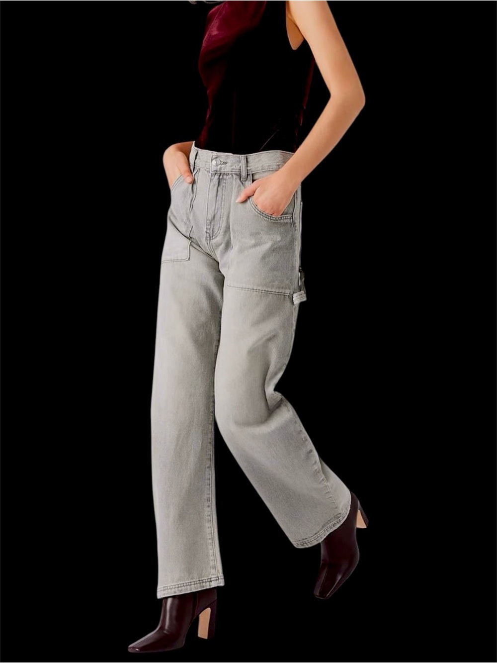 Steve Madden Grey Hansen Barrel Jeans 100% Cotton Size 26